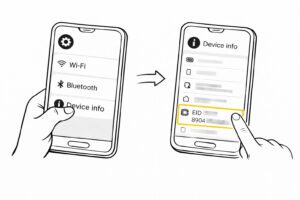 Wyszukiwanie numeru EID eSIM w ustawieniach telefonu